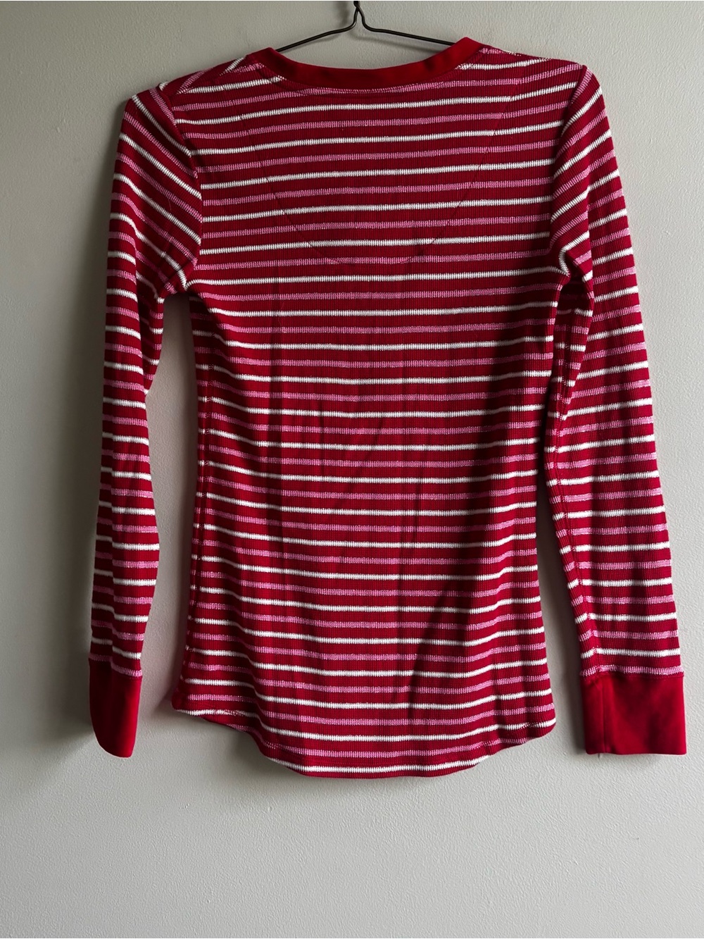 Victoria's Secret Red, Pink, and White Striped Long-Sleeve Pajama Set - Picture 5 of 9